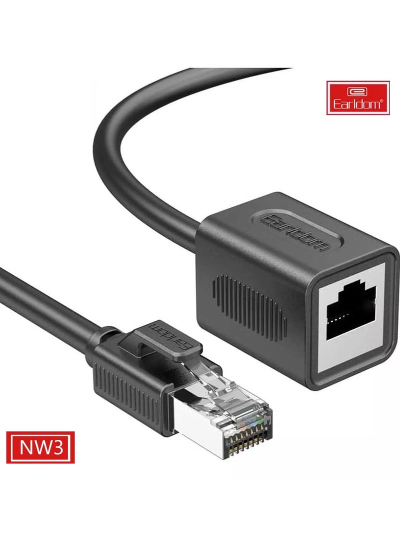 Earldom ET-NW3 Cat 8 Network Extension Adapter 1M, 2000MHz Bandwidth, Universal Compatibility, High-Speed Ethernet Cable for Gaming, Streaming, Home & Office Networking - Image 1
